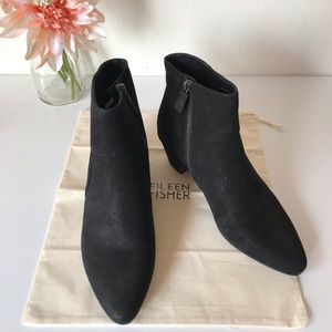 Eileen Fisher Prim Leather Bootie - black, size 9.5 or 10